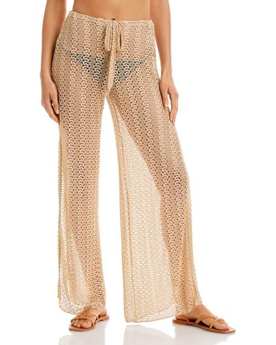 Becca Golden Crochet Swim Cover - Up Pants - Natural