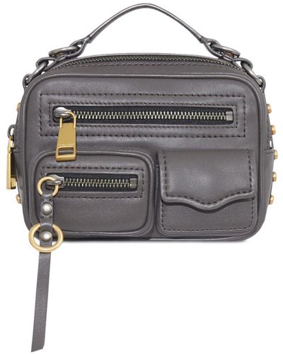 Rebecca Minkoff Small Unlined Feed Leather Crossbody Bag With Guitar Strap  in Black