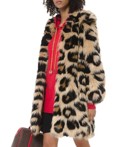 MICHAEL Michael Kors Detachable Faux Fur Long Sleeve Hooded Puffer Coat   Dillards