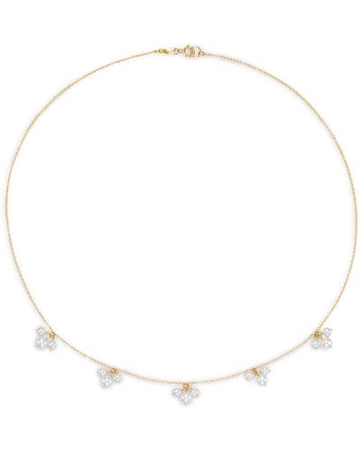 Bloomingdale's Cultured Freshwater Pearl Dangle Statet Necklace In 14k Yellow Gold - Metallic