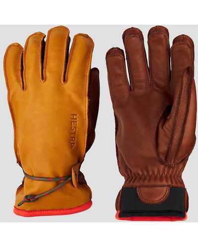 Hestra Wakayama - 5 finger guantes marrón - Naranja