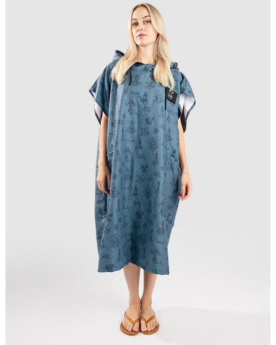 all in Light travel surf poncho gris - Azul