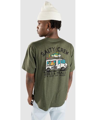 Salty Crew Reels and meals premium camiseta verde