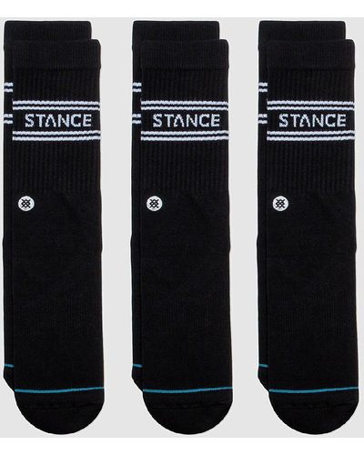 Stance Basic 3 pack crew socks negro
