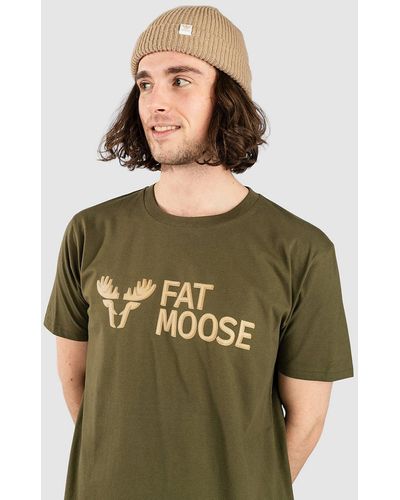 Fat Moose Fm logo camiseta verde