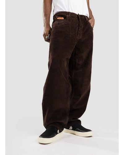 Empyre Loose fit sk8 pantalones con cordón marrón