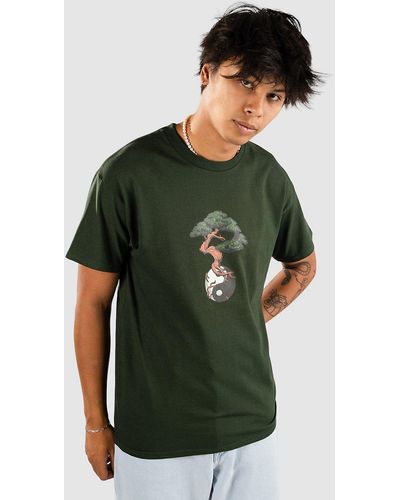Dravus Yin yang bonsai camiseta verde