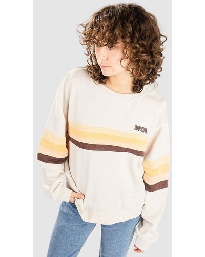 Rip Curl Surf revival pannelled crew jersey - Blanco