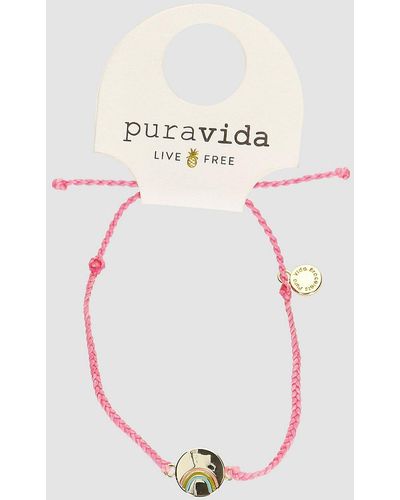 Pura Vida Be a rainbow gold bracelet pink - Mehrfarbig