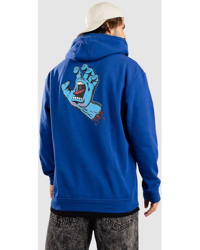 Santa Cruz Screaming hand chest hoodie - Blau