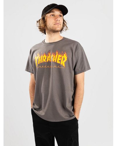 Thrasher Flame camiseta gris