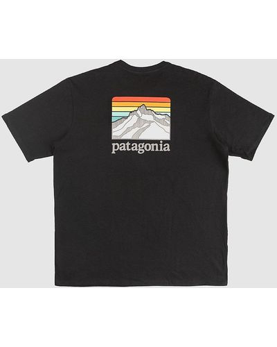 Patagonia Line logo ridge pocket responsib camiseta negro