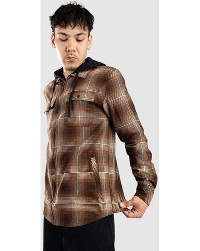 Empyre Chancer hooded flannel camisa marrón