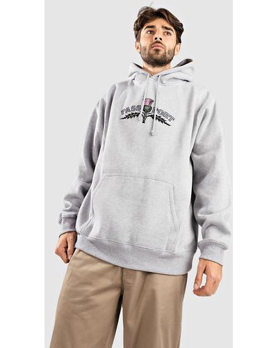 Pass Port Thistle embroidery sudadera con capucha gris