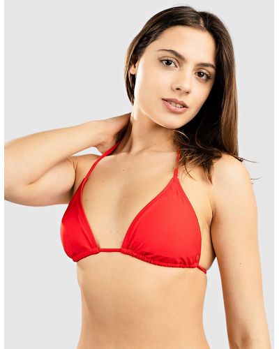 Volcom Simply solid slide bikini top rojo