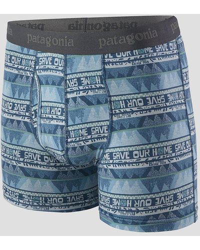 Patagonia Essential boxer briefs - 3 in calzoncillos estampado - Azul
