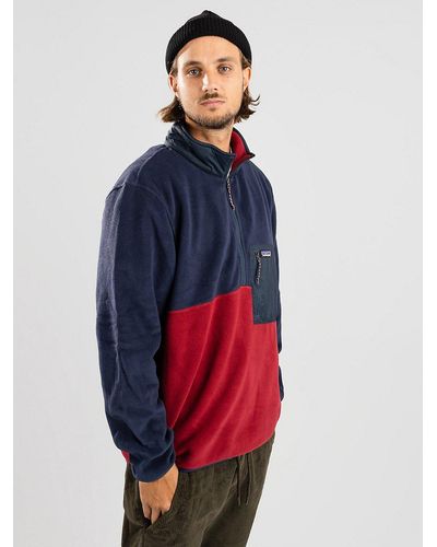 Patagonia Microdini 1/2 jersey rojo - Azul