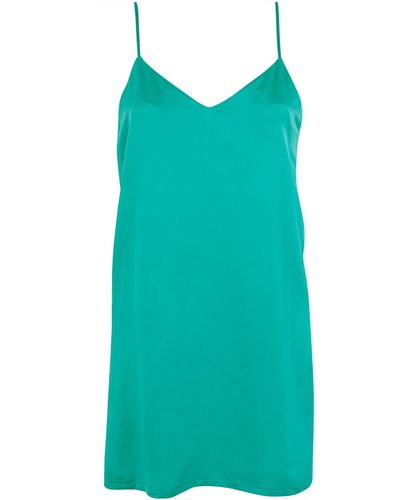 Bluebella Margot Luxury Satin Short Chemise Columbia Green