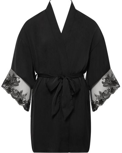 Bluebella Marseille Luxury Satin Kimono Black