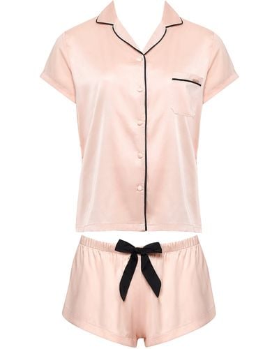 Bluebella Abigail Shirt And Short Set - Pink