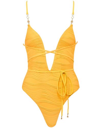 Bluebella Bluebella maillot de bain plongeant ajustable orta jaune