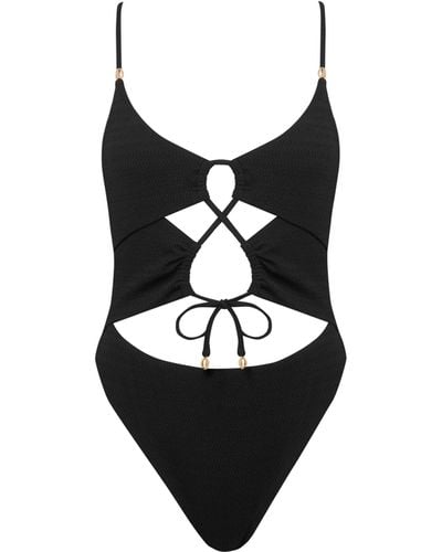 Bluebella Shala Tie-front Swimsuit Black