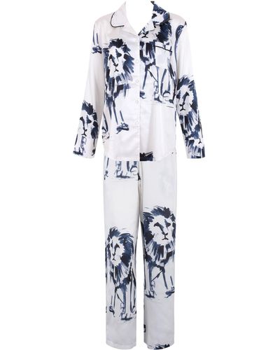 Bluebella Olin pyjama long satin luxueux blanc/noir