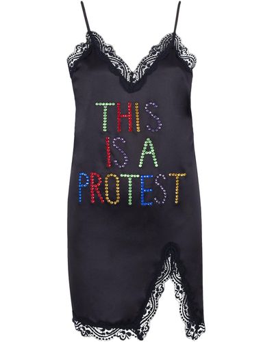 Bluebella Bb X Ashish This Is A Protest Chemise - Blue