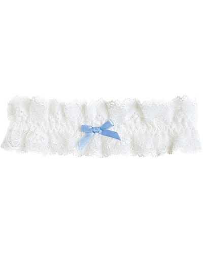 Bluebella Ivory & Blue Bridal Garter In Lace - White