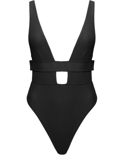 Bluebella Lucerne Plunge Swimsuit Black