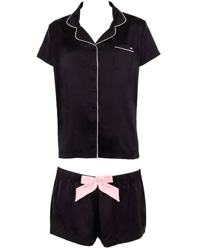 Bluebella Bluebella abigail set aus shirt und shorts schwarz/rosa