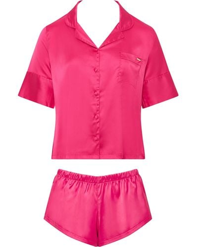 Bluebella Bluebella alma luxuriöses kurzes pyjama set aus satin fuchsia-rosa - Pink