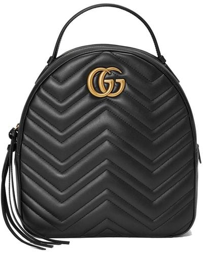 Gucci GG Marmont Quilted Leather Backpack - Black