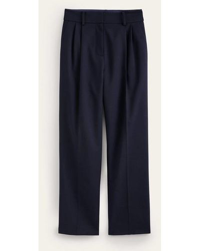 Boden Pleat-front Tapered Pants - Blue