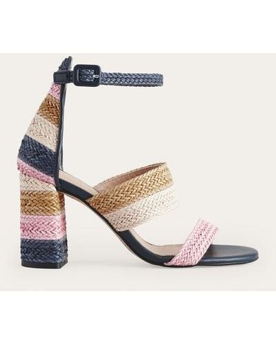 Boden Woven Striped Heeled Sandals - Multicolor