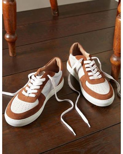 Boden Lace Up Leather Sneakers - Brown