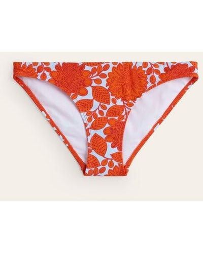 Boden Classic Bikini Bottoms Fire Cracker, Gardenia Swirl - Red