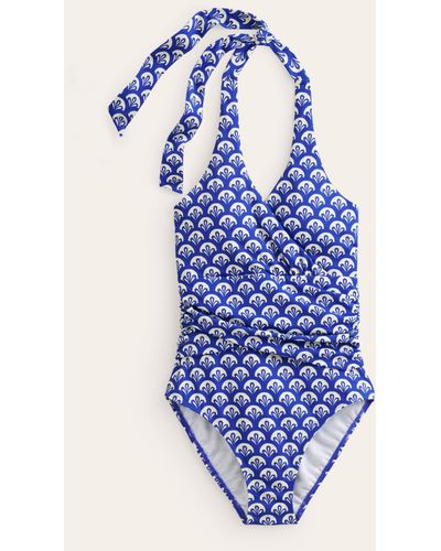 Boden Levanzo neckholder-badeanzug mit raffung - Blau