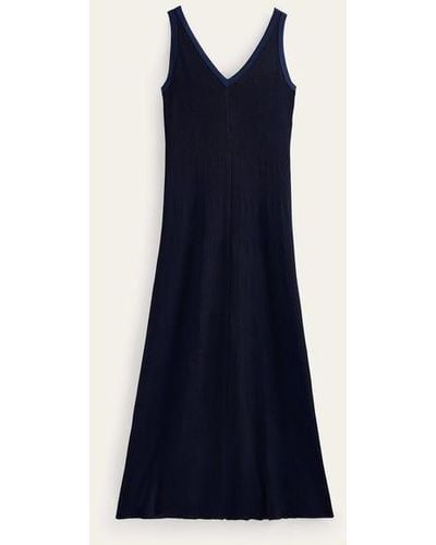 Boden V-neck Knitted Maxi Dress - Blue
