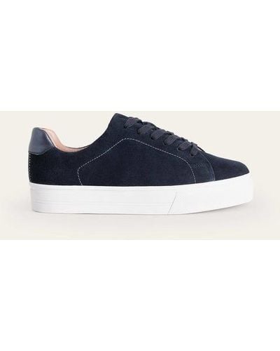 Boden Leather Flatform Sneakers - Blue
