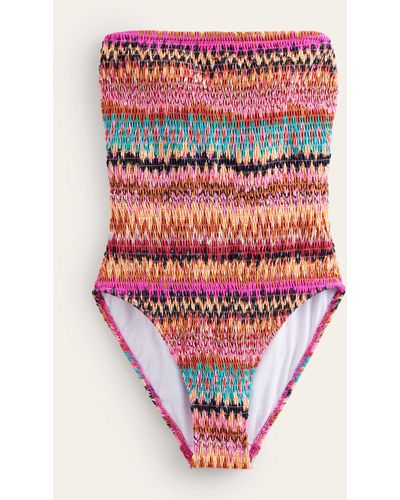Boden Bandeau-badeanzug mit smokdetails - Pink