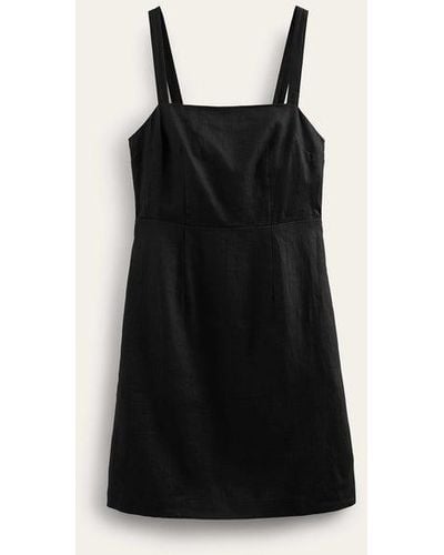 Boden Strappy Linen Mini Dress - Black