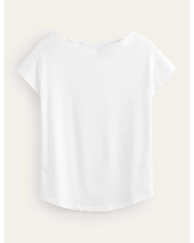 Boden T-shirt col bateau ultra-doux - Blanc