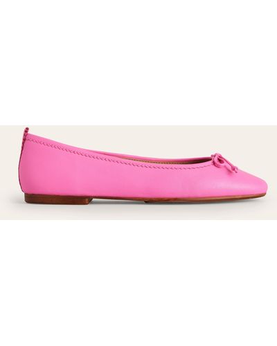 Boden Kitty Flexi Sole Ballet Court Shoes - Pink
