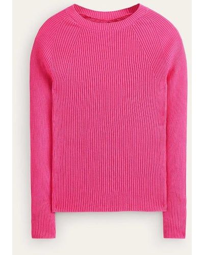 Boden Ribbed Cotton Sweater - Pink