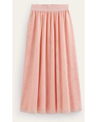 Boden Tulle Full Midi Skirt - Pink