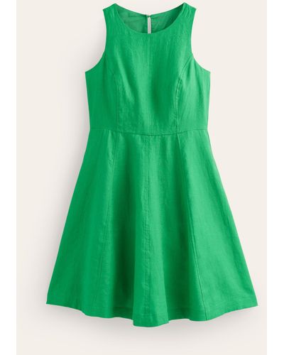 Boden Carla Linen Short Dress - Green