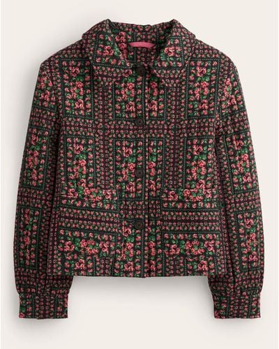 Boden Printed Quilted Jacket - Brown