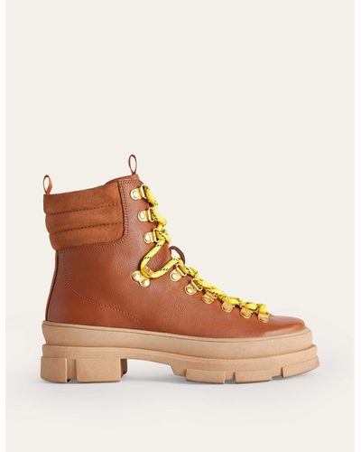 Boden Lace-up Hiker Boots - Brown