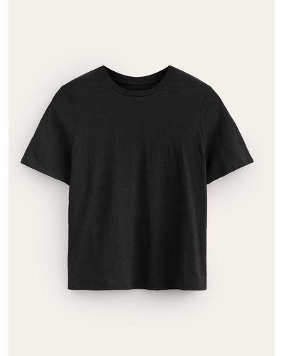 Boden Baumwoll-t-shirt mit rundhalsausschnitt - Schwarz